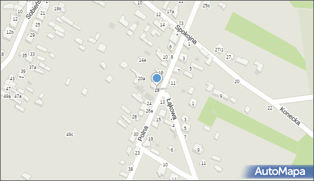 Białaczów, Polna, 18, mapa Białaczów