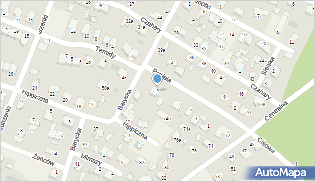 Białe Błota, Popiela, 9, mapa Białe Błota