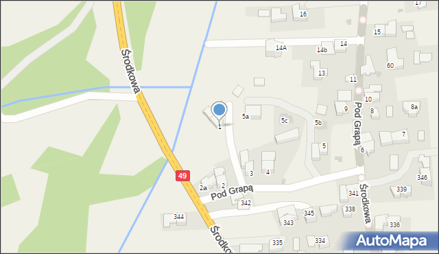 Białka Tatrzańska, Pod Grapą, 1, mapa Białka Tatrzańska