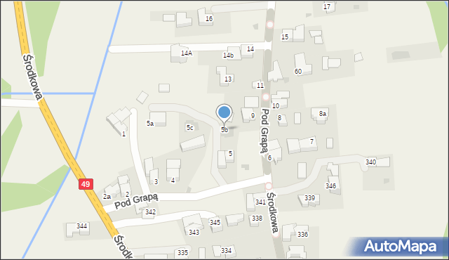 Białka Tatrzańska, Pod Grapą, 5b, mapa Białka Tatrzańska