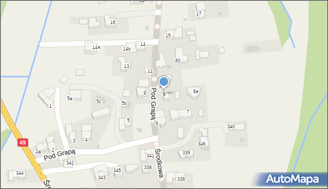 Białka Tatrzańska, Pod Grapą, 8, mapa Białka Tatrzańska