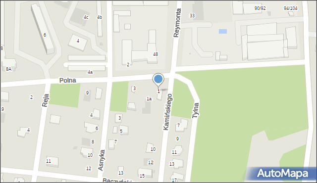 Białobrzegi, Polna, 1, mapa Białobrzegi