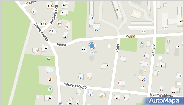 Białobrzegi, Polna, 19, mapa Białobrzegi