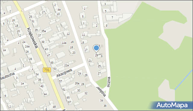 Białobrzegi, Poświętna, 19, mapa Białobrzegi