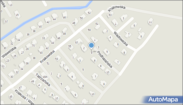 Białogard, Podhalańska, 4, mapa Białogard