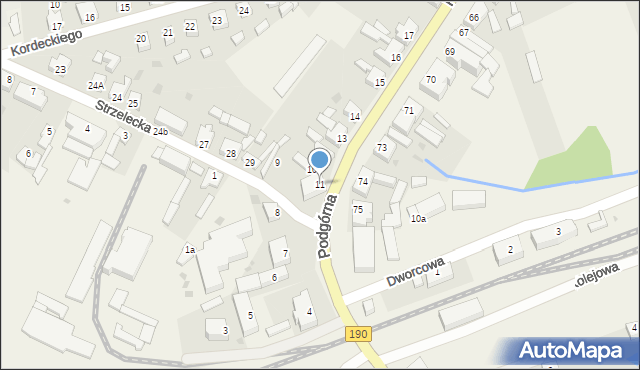Białośliwie, Podgórna, 11, mapa Białośliwie