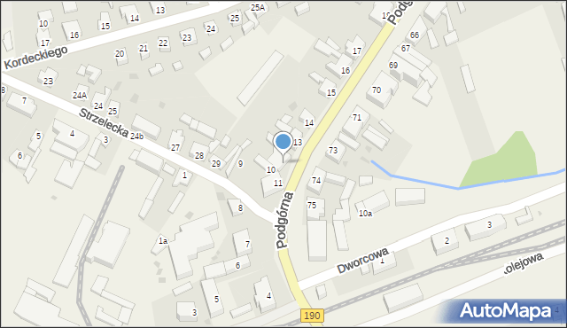 Białośliwie, Podgórna, 12, mapa Białośliwie