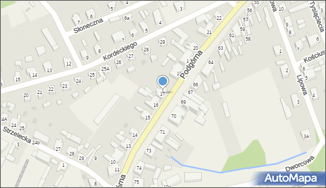 Białośliwie, Podgórna, 17, mapa Białośliwie