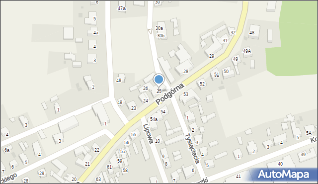 Białośliwie, Podgórna, 25, mapa Białośliwie