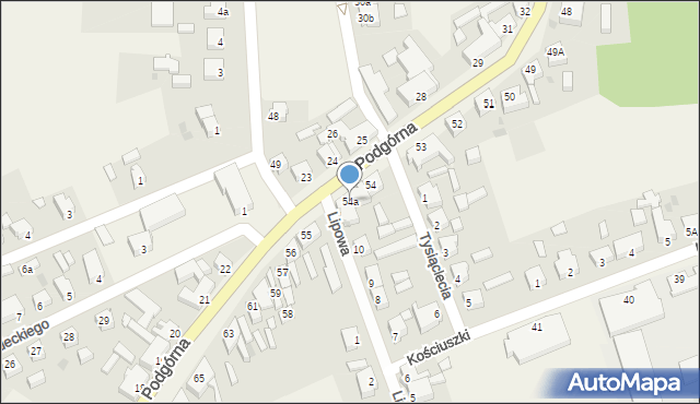 Białośliwie, Podgórna, 54a, mapa Białośliwie