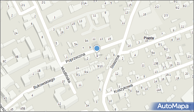 Białystok, Poprzeczna, 4, mapa Białegostoku