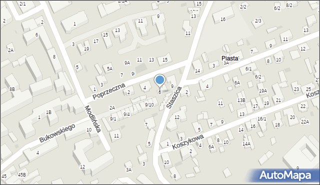 Białystok, Poprzeczna, 6, mapa Białegostoku