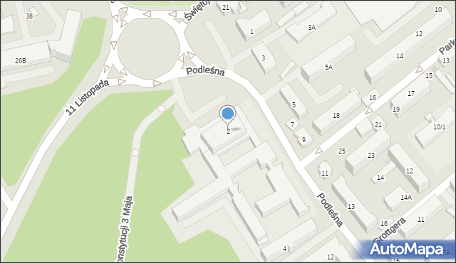 Białystok, Podleśna, 2, mapa Białegostoku