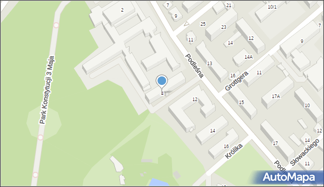 Białystok, Podleśna, 4, mapa Białegostoku