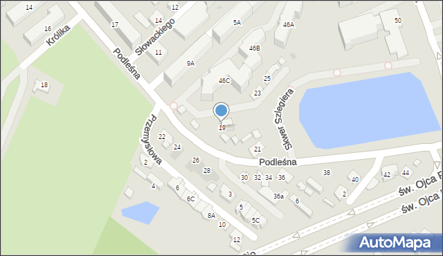 Białystok, Podleśna, 19, mapa Białegostoku