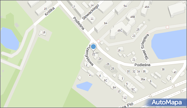 Białystok, Podleśna, 22, mapa Białegostoku