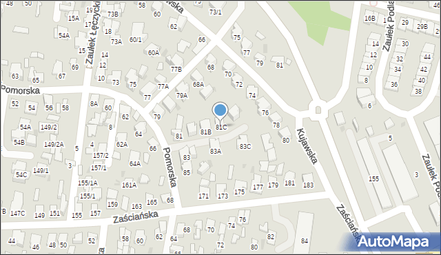 Białystok, Pomorska, 81C, mapa Białegostoku