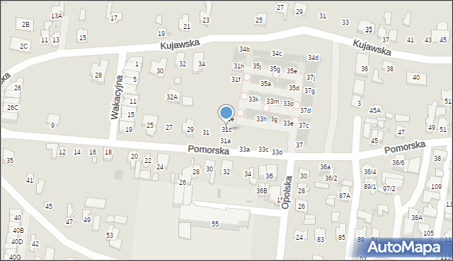 Białystok, Pomorska, 31c, mapa Białegostoku