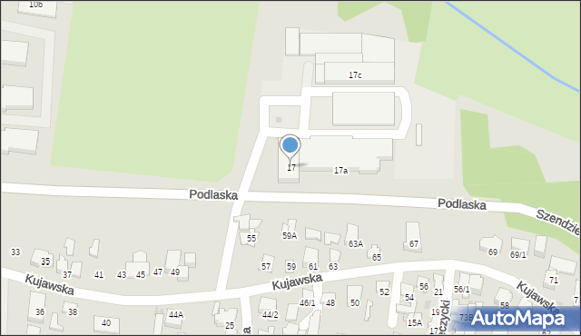 Białystok, Podlaska, 17, mapa Białegostoku