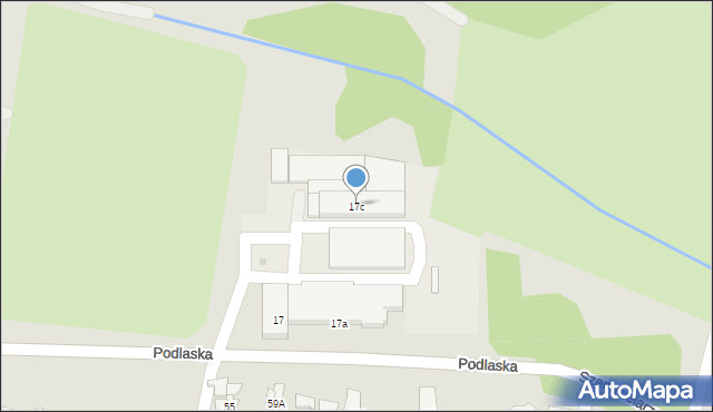 Białystok, Podlaska, 17c, mapa Białegostoku