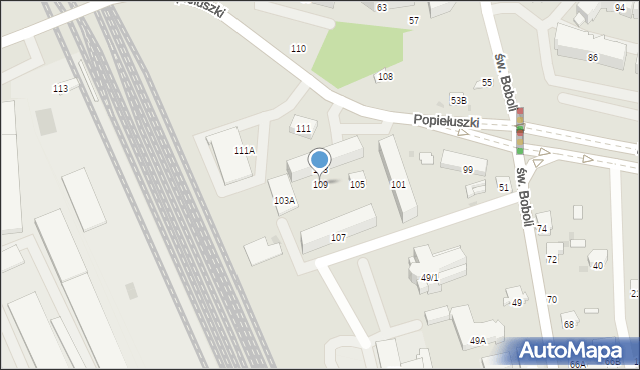 Białystok, Popiełuszki Jerzego, bł. ks., 109, mapa Białegostoku