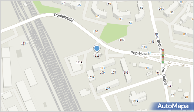 Białystok, Popiełuszki Jerzego, bł. ks., 111, mapa Białegostoku