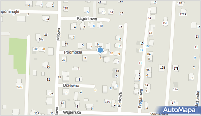 Białystok, Podmokła, 8, mapa Białegostoku