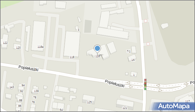 Białystok, Popiełuszki Jerzego, bł. ks., 116, mapa Białegostoku
