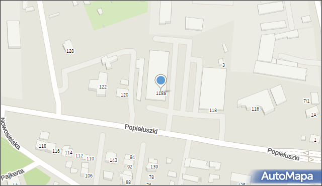 Białystok, Popiełuszki Jerzego, bł. ks., 118a, mapa Białegostoku