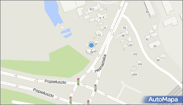 Białystok, Popiełuszki Jerzego, bł. ks., 16, mapa Białegostoku