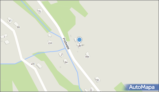 Biecz, Podwale, 46, mapa Biecz