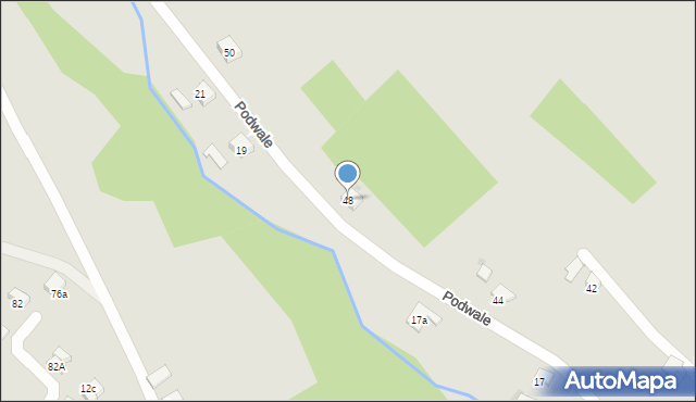 Biecz, Podwale, 48, mapa Biecz