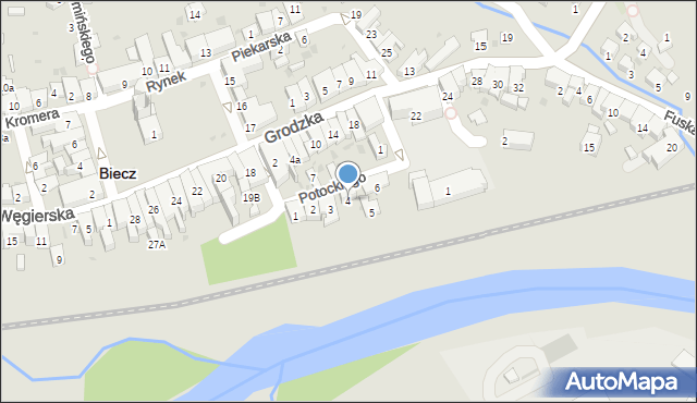 Biecz, Potockiego, 4, mapa Biecz