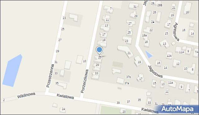 Bielany Wrocławskie, Porzeczkowa, 25, mapa Bielany Wrocławskie