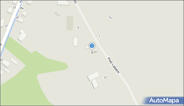 Bielawa, Pod Lasem, 8, mapa Bielawa