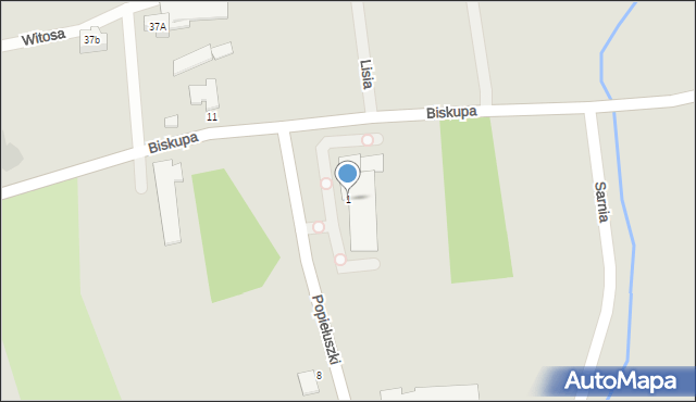 Bielawa, Popiełuszki Jerzego, bł. ks., 1, mapa Bielawa