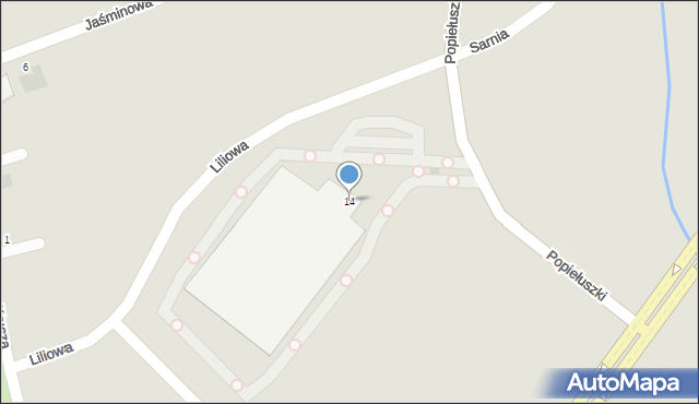 Bielawa, Popiełuszki Jerzego, bł. ks., 14, mapa Bielawa