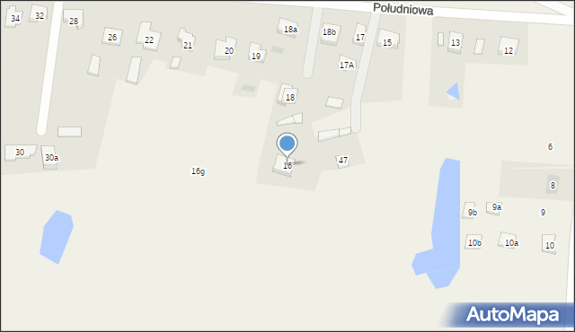 Bielawy, Południowa, 16, mapa Bielawy