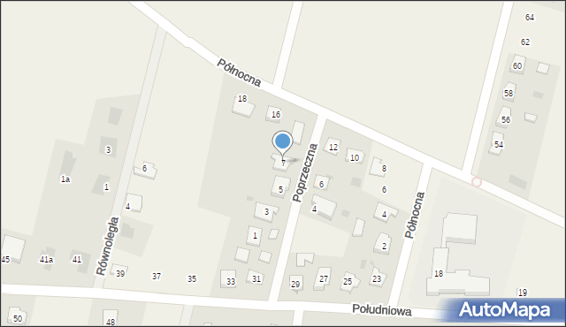 Bielawy, Poprzeczna, 7, mapa Bielawy