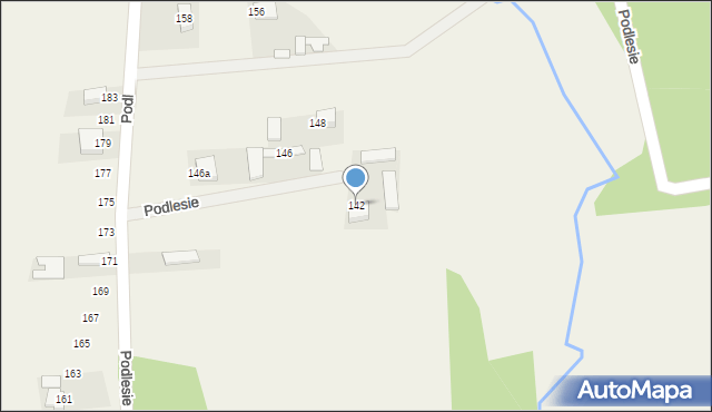 Bieliny, Podlesie, 142, mapa Bieliny