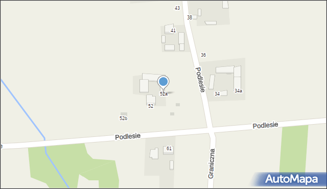 Bieliny, Podlesie, 52a, mapa Bieliny
