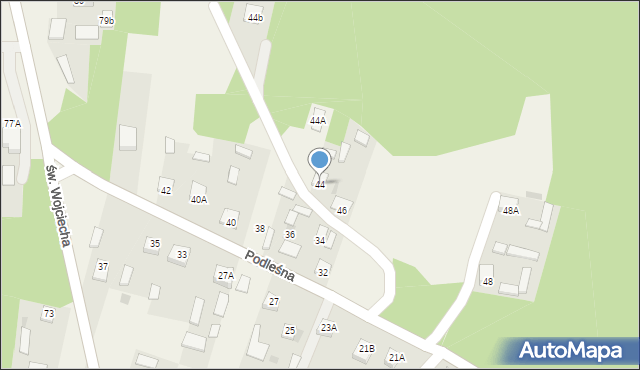 Bieliny, Podleśna, 44, mapa Bieliny