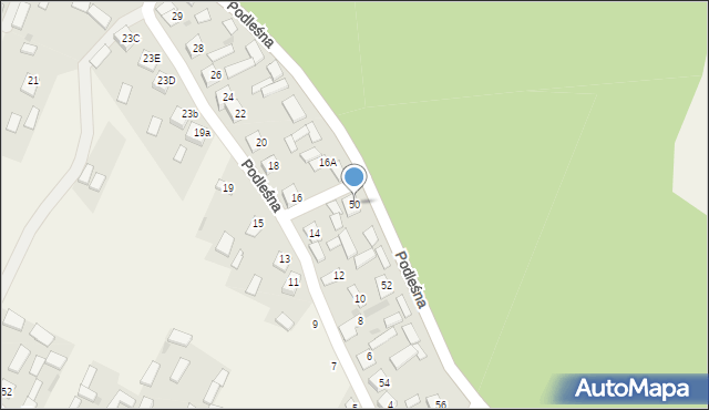 Bieliny, Podleśna, 50, mapa Bieliny