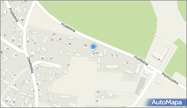Bieliny, Podleśna, 71, mapa Bieliny