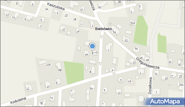 Bielkówko, Polna, 6, mapa Bielkówko