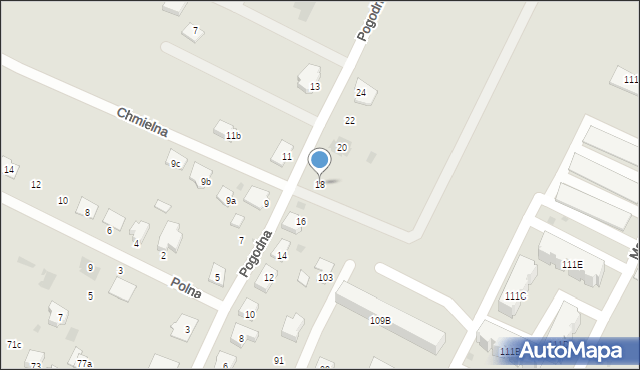 Bielsk Podlaski, Pogodna, 18, mapa Bielsk Podlaski