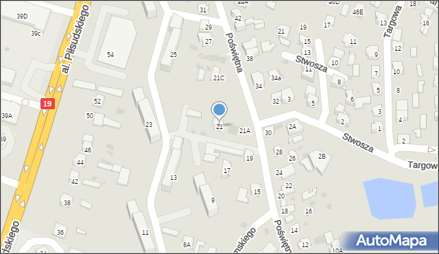 Bielsk Podlaski, Poświętna, 21, mapa Bielsk Podlaski