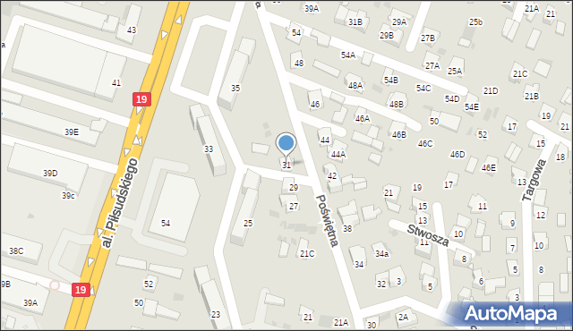 Bielsk Podlaski, Poświętna, 31, mapa Bielsk Podlaski