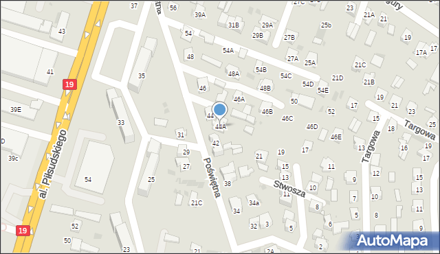 Bielsk Podlaski, Poświętna, 44A, mapa Bielsk Podlaski