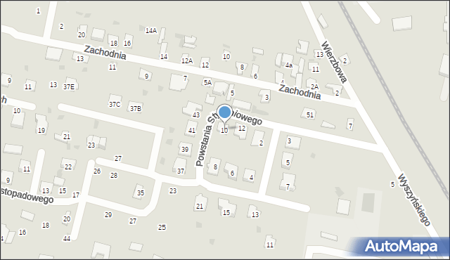 Bielsk Podlaski, Powstania Styczniowego, 10, mapa Bielsk Podlaski